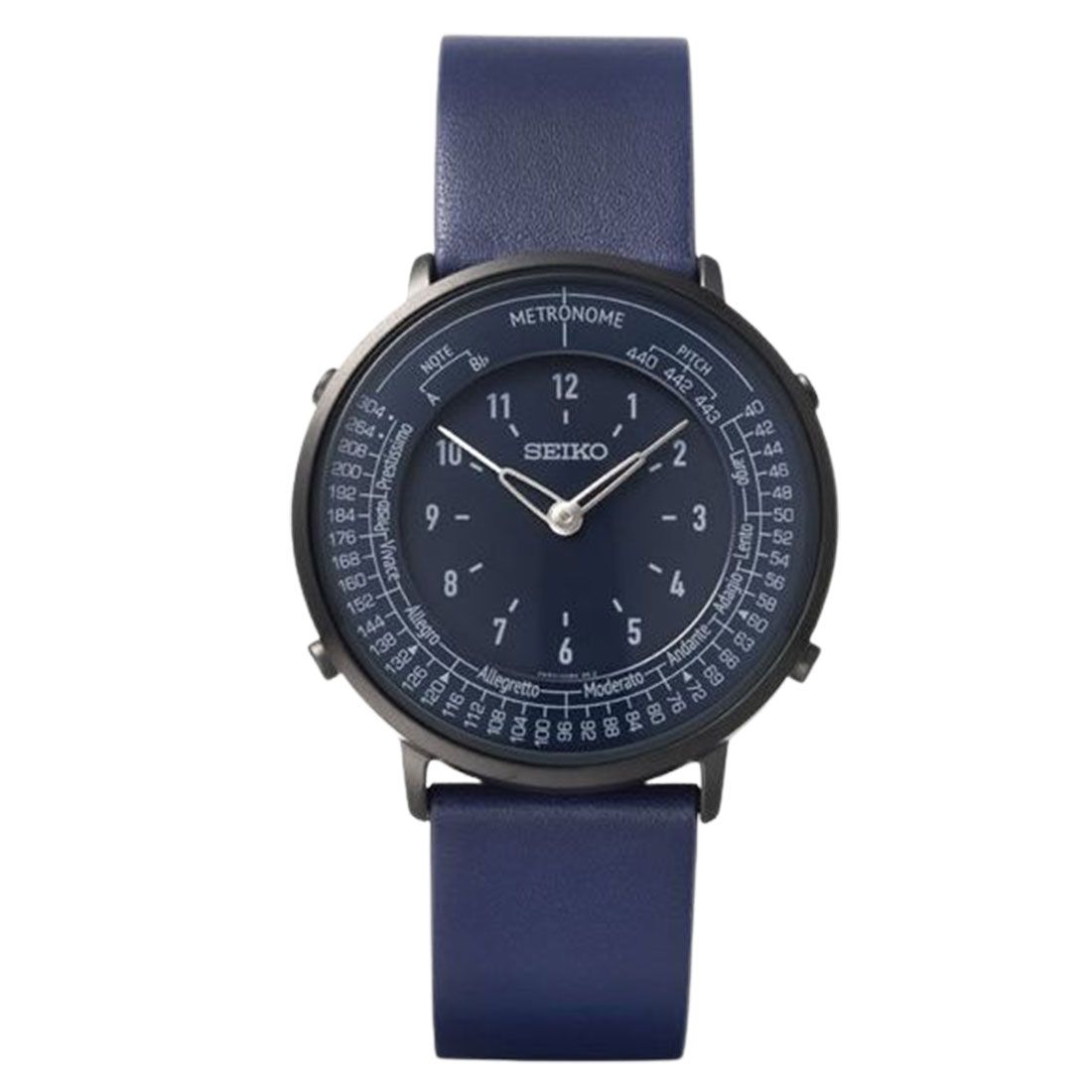 Seiko Metronome Blue Quartz SMW004A Leather Watch