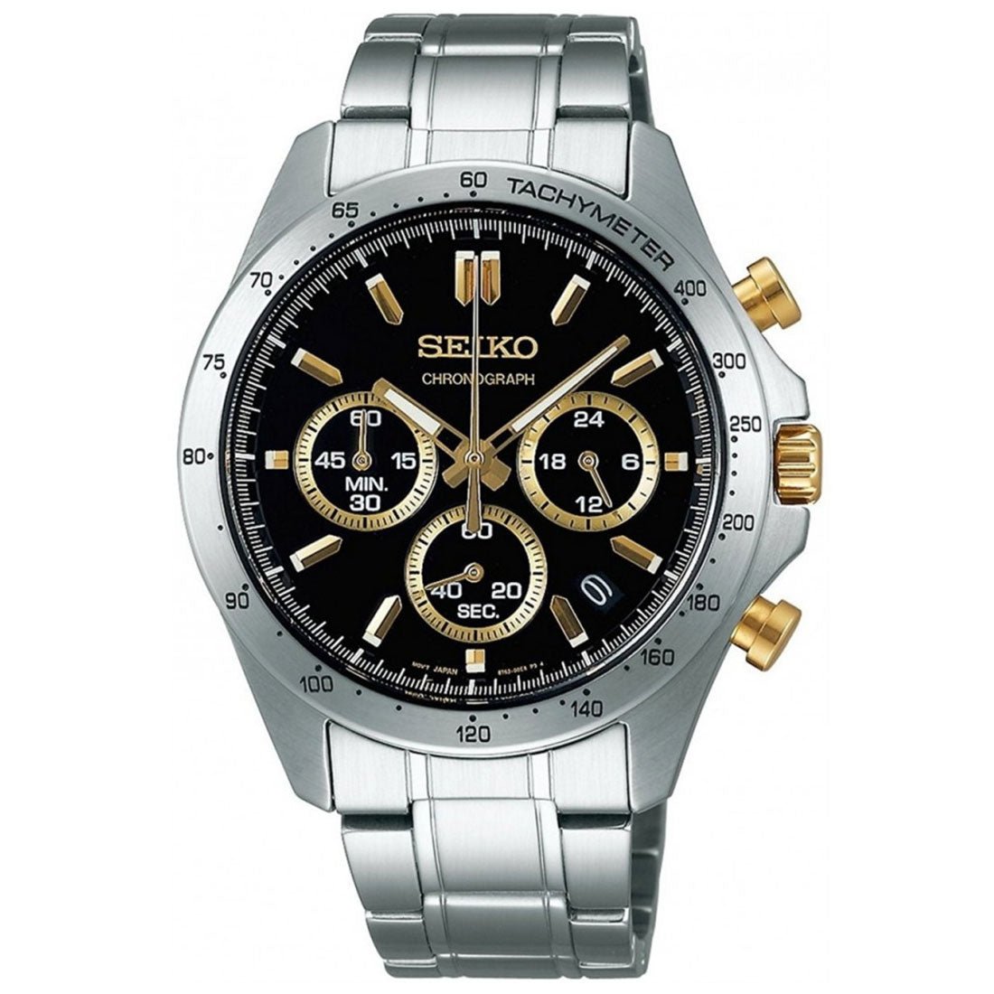 Seiko chronograph outlet black and gold