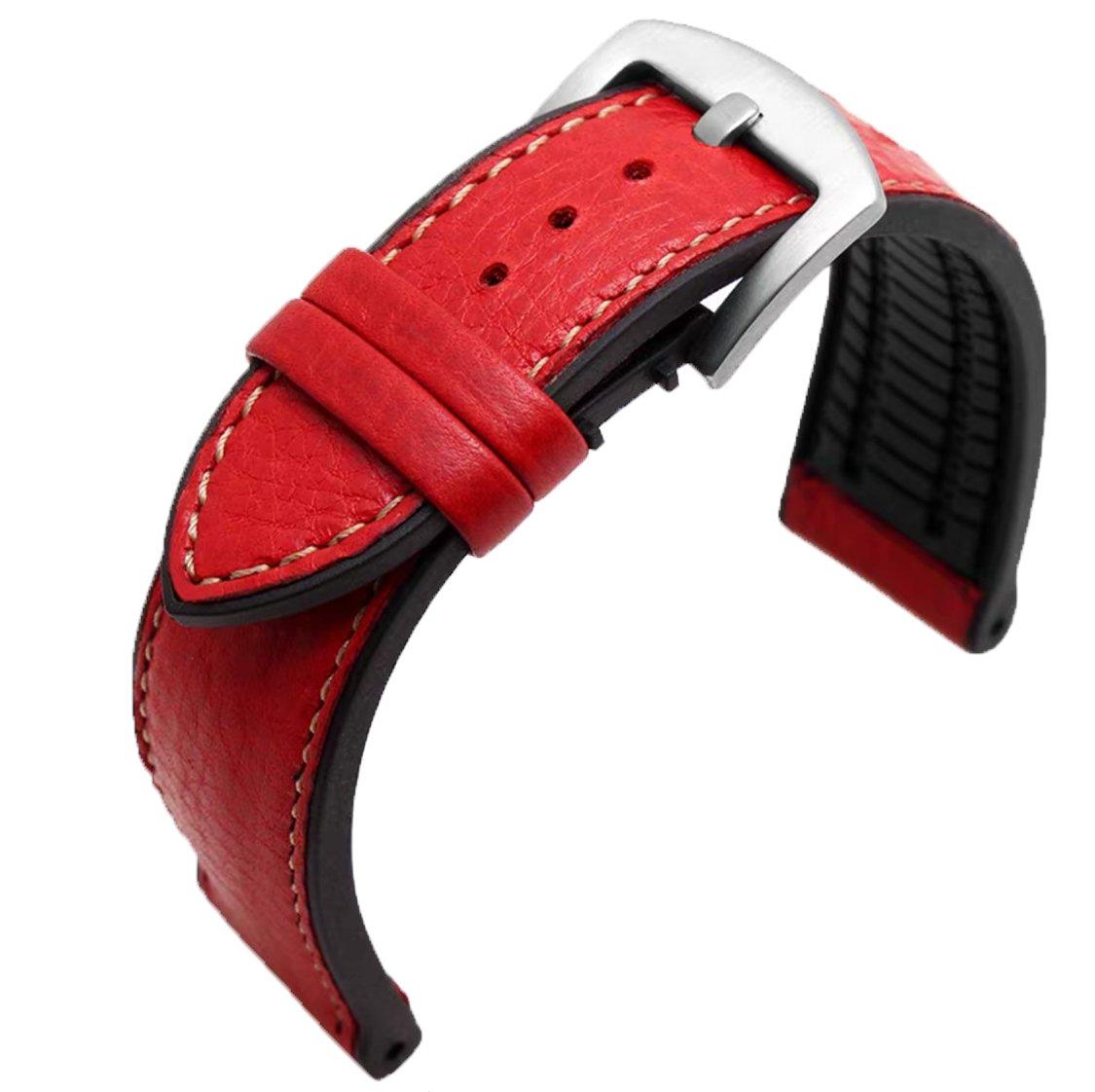 You ask, we answer: Fluco's Hunter leather watch strap, now with blue or  red stitching. 21mm, too!