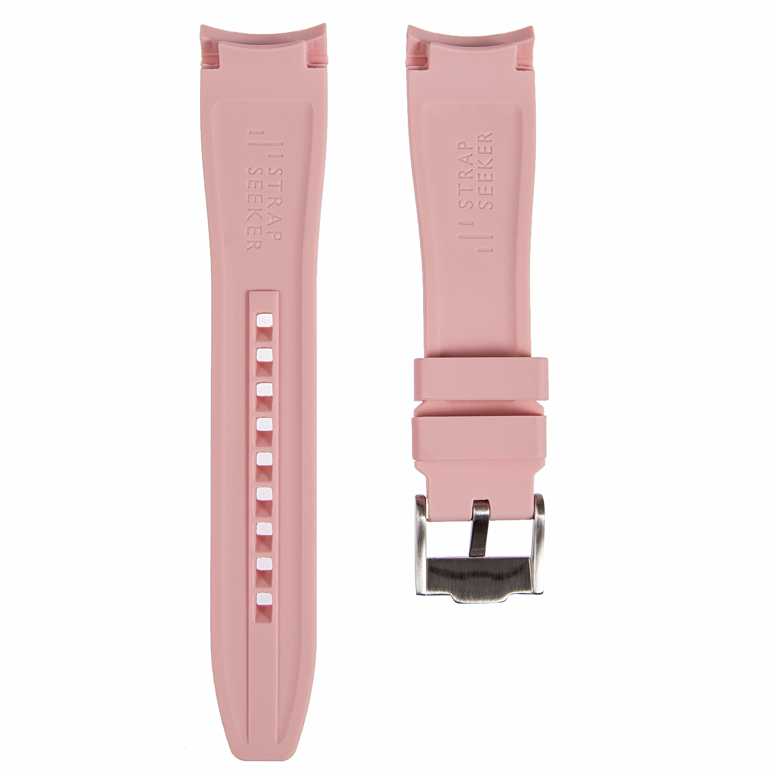 Curved End Rubber Strap for Seiko SKX - Light Pink (2418)