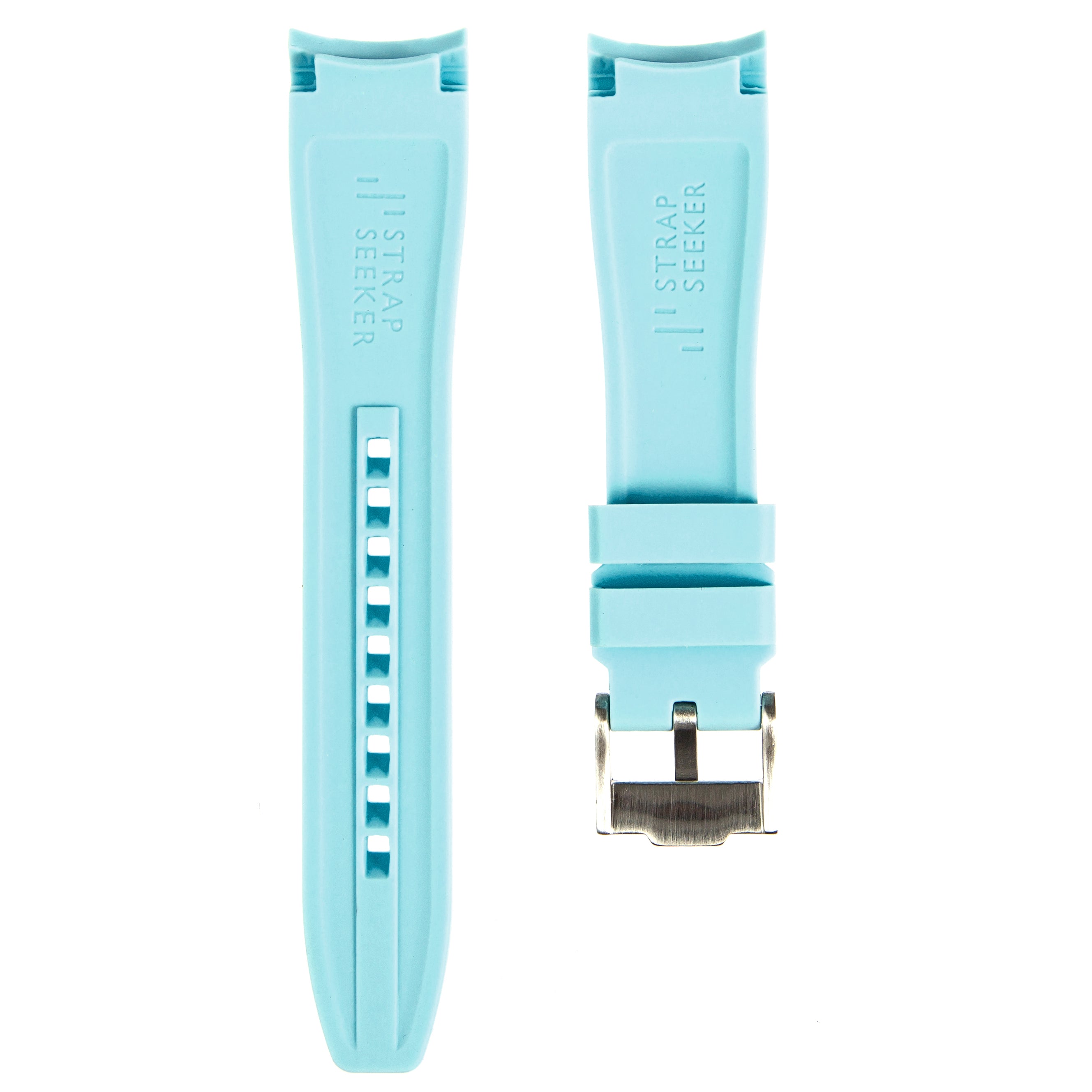 Curved End Rubber Strap for Seiko SKX - Sea Blue (2418)