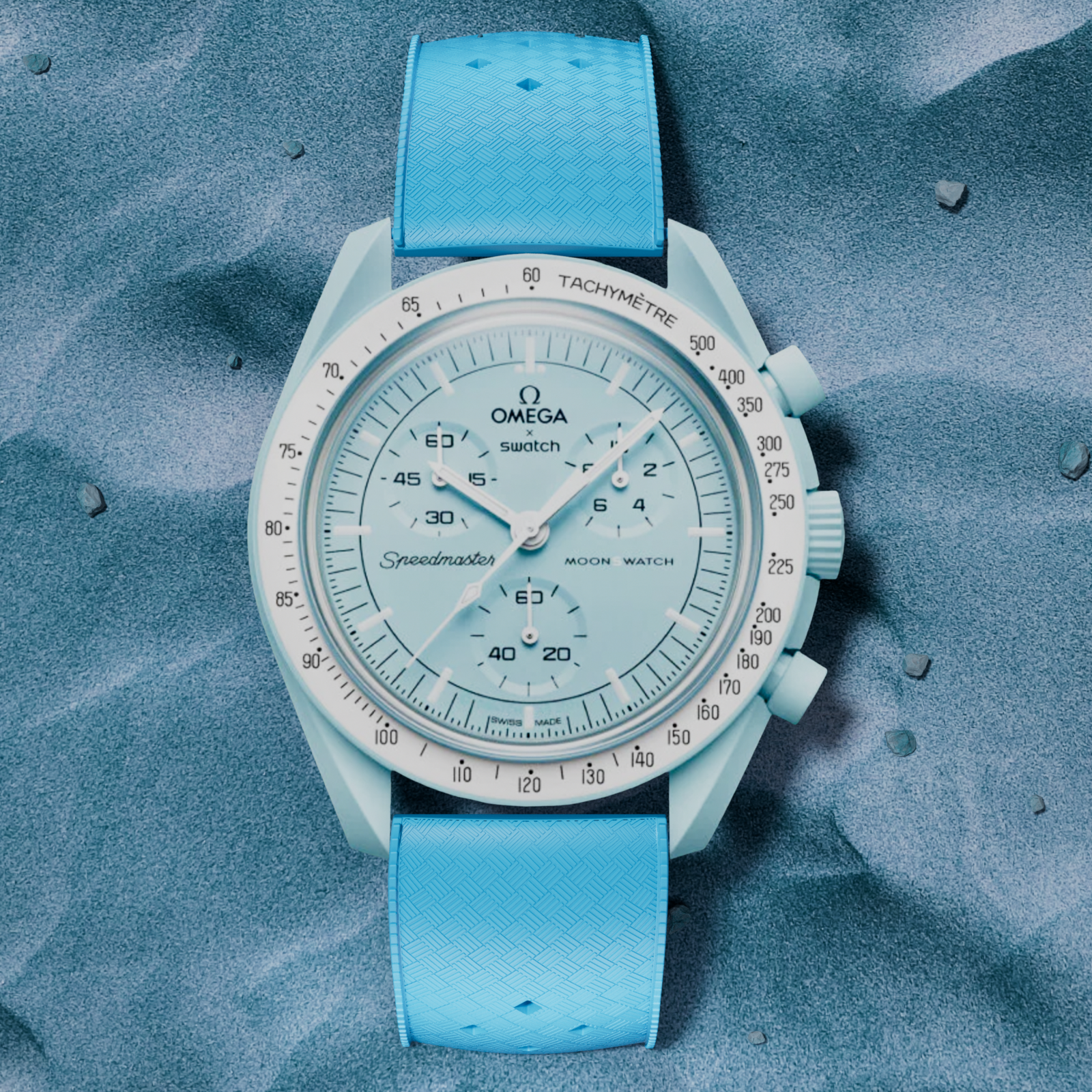 Calypso Tropical Style FKM Rubber Strap - Quick-Release - Turquoise (2422)