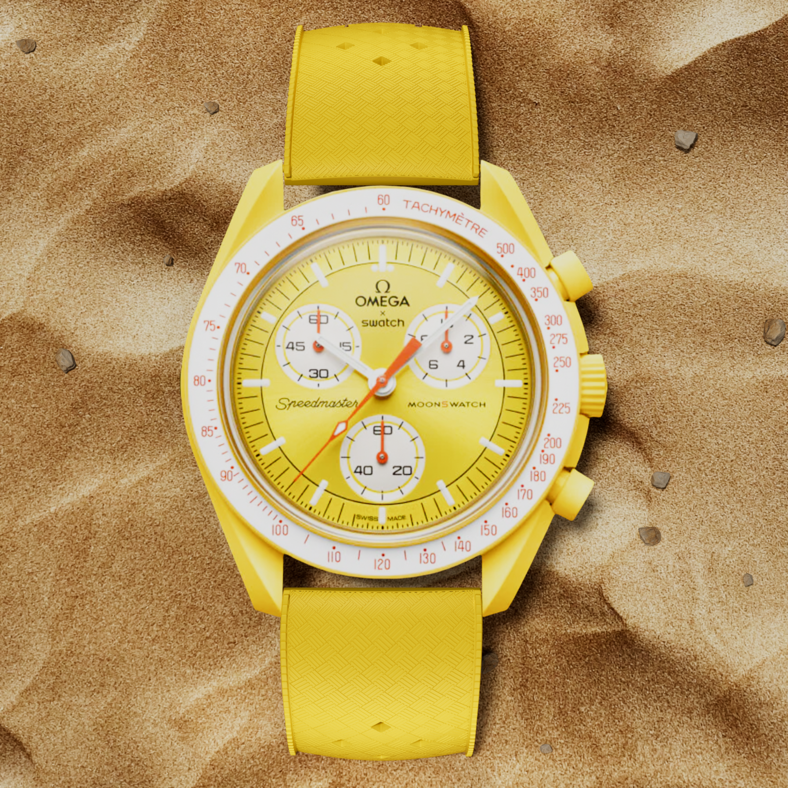 Calypso Tropical Style FKM Rubber Strap - Quick-Release - Yellow (2422)