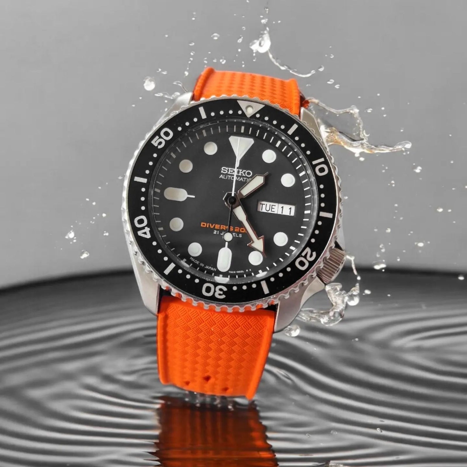Calypso Tropical Style FKM Rubber Strap- Quick-Release-Compatible with Omega x Swatch - Black (2422)