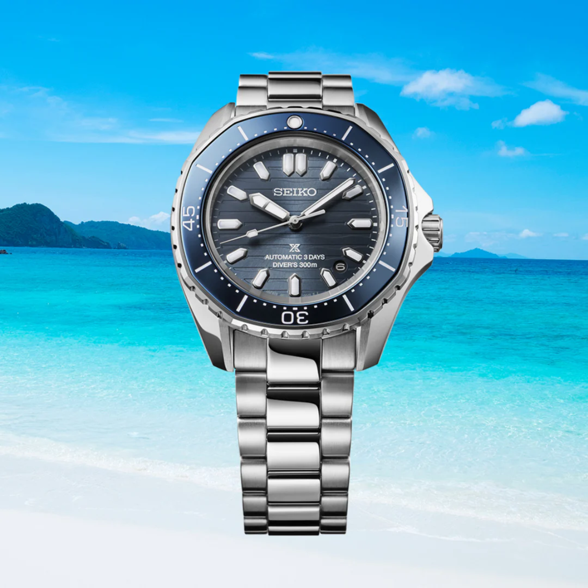 Seiko Prospex SPB483J1 SPB483 SPB483J Polygonal in Coastline-Cobalt Blue Dial Divers Men's Watch