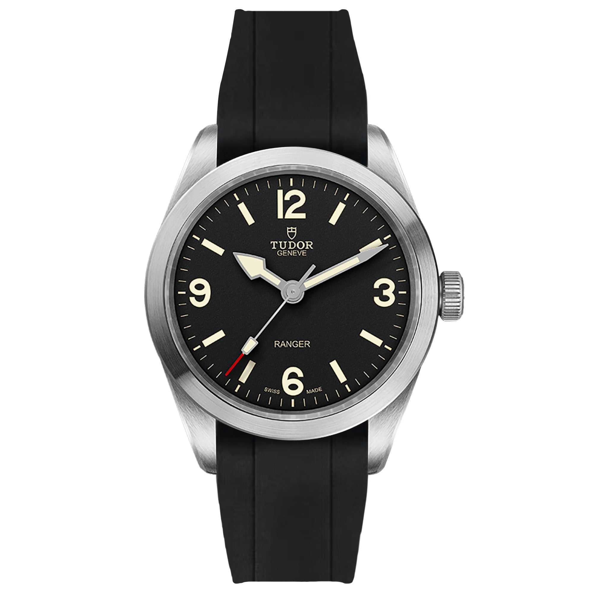 Integrated Curved End FKM Rubber Strap for Tudor Ranger - Black (2440) Pre-Order 15 Oct 2024