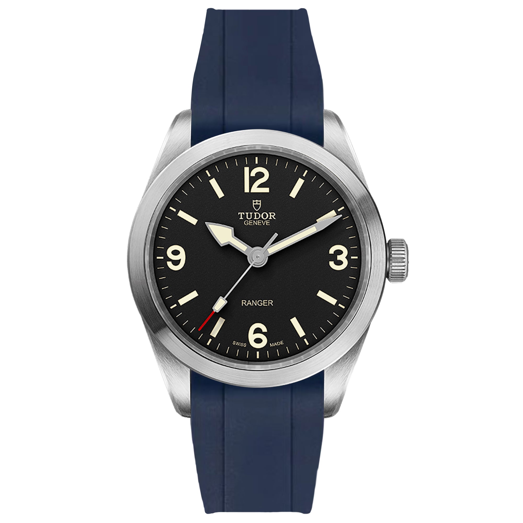 Integrated Curved End FKM Rubber Strap for Tudor Ranger - Blue (2440) Pre-Order 15 Oct 2024