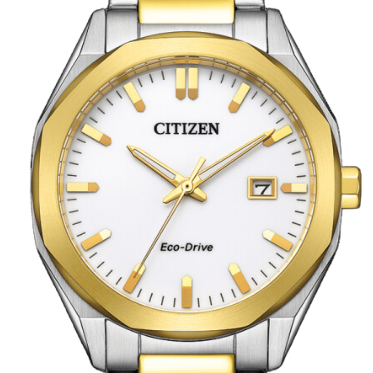 Citizen Collection BM7624-82A BM7624 BM7624-82 Eco-Drive Two Tone White Dial Watch