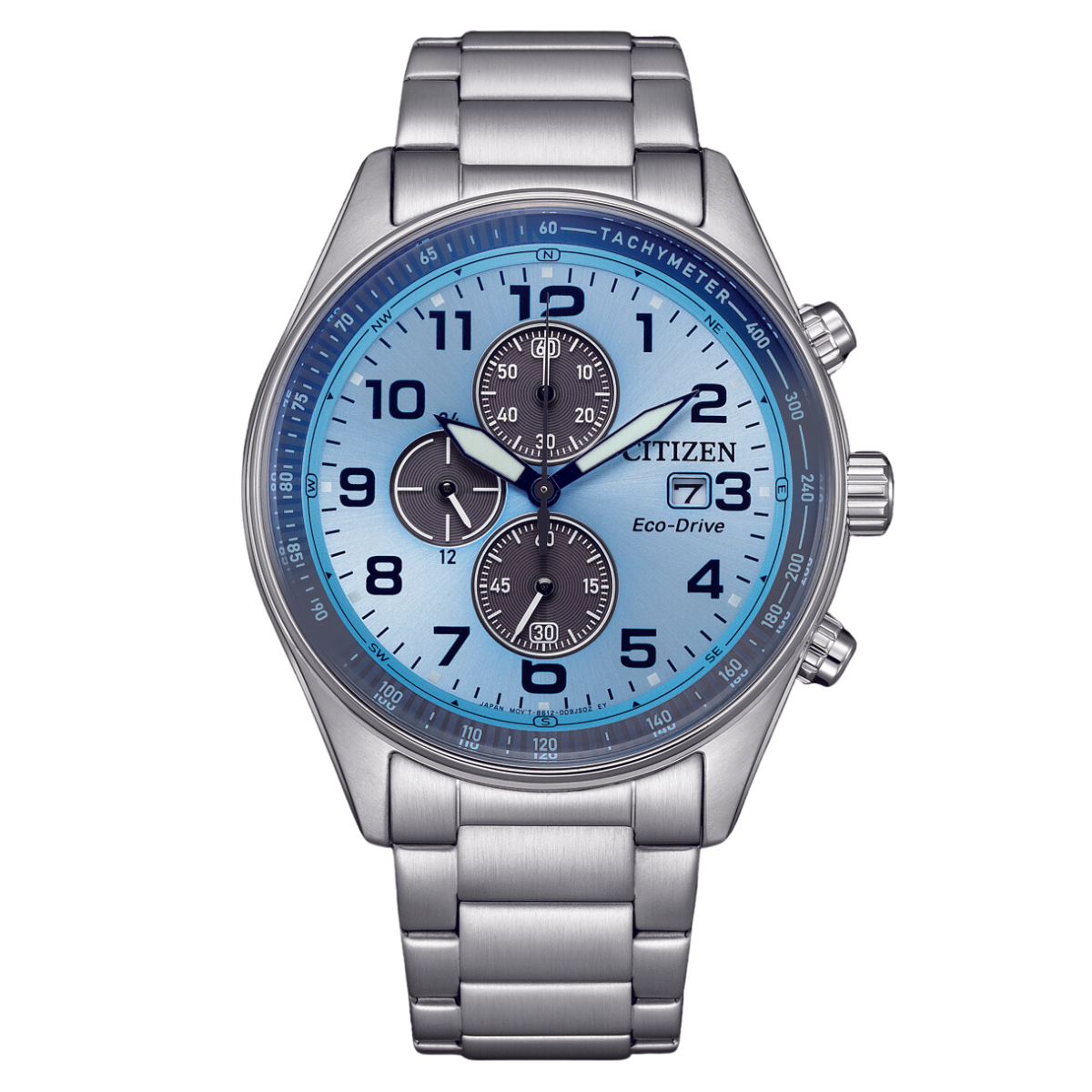 Citizen CA0770-72M CA0770 CA0770-72 Eco-Drive Chronograph Light Blue Dial Watch