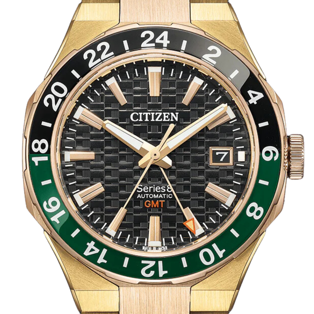 Citizen NB6033-51E NB6033 Series8 880 Automatic GMT Black Dial Gold Tone Watch