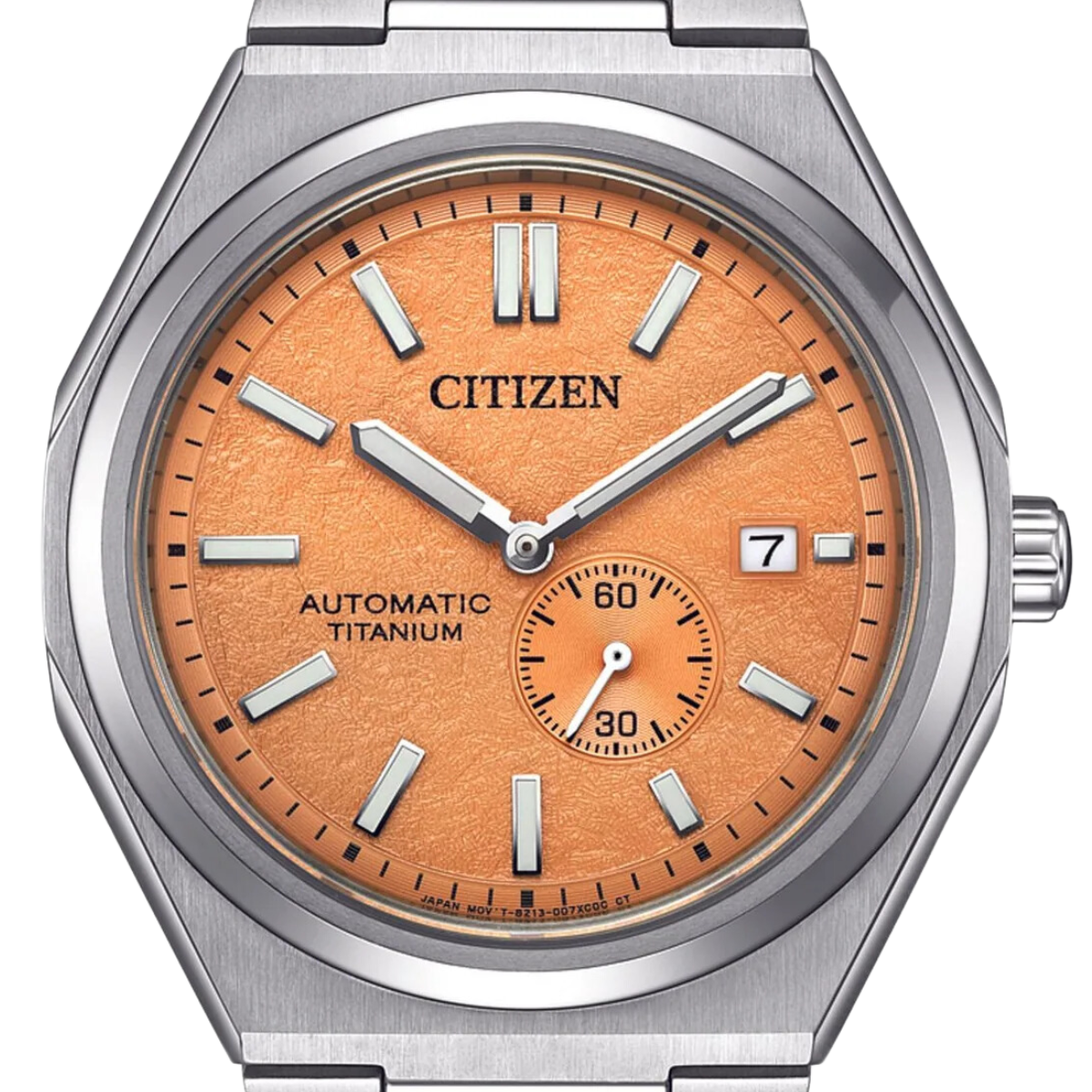 Citizen Nj0180-80Z Nj0180-80 Super Titanium Zenshin Tsuyosa Orange Dial Mens Watch