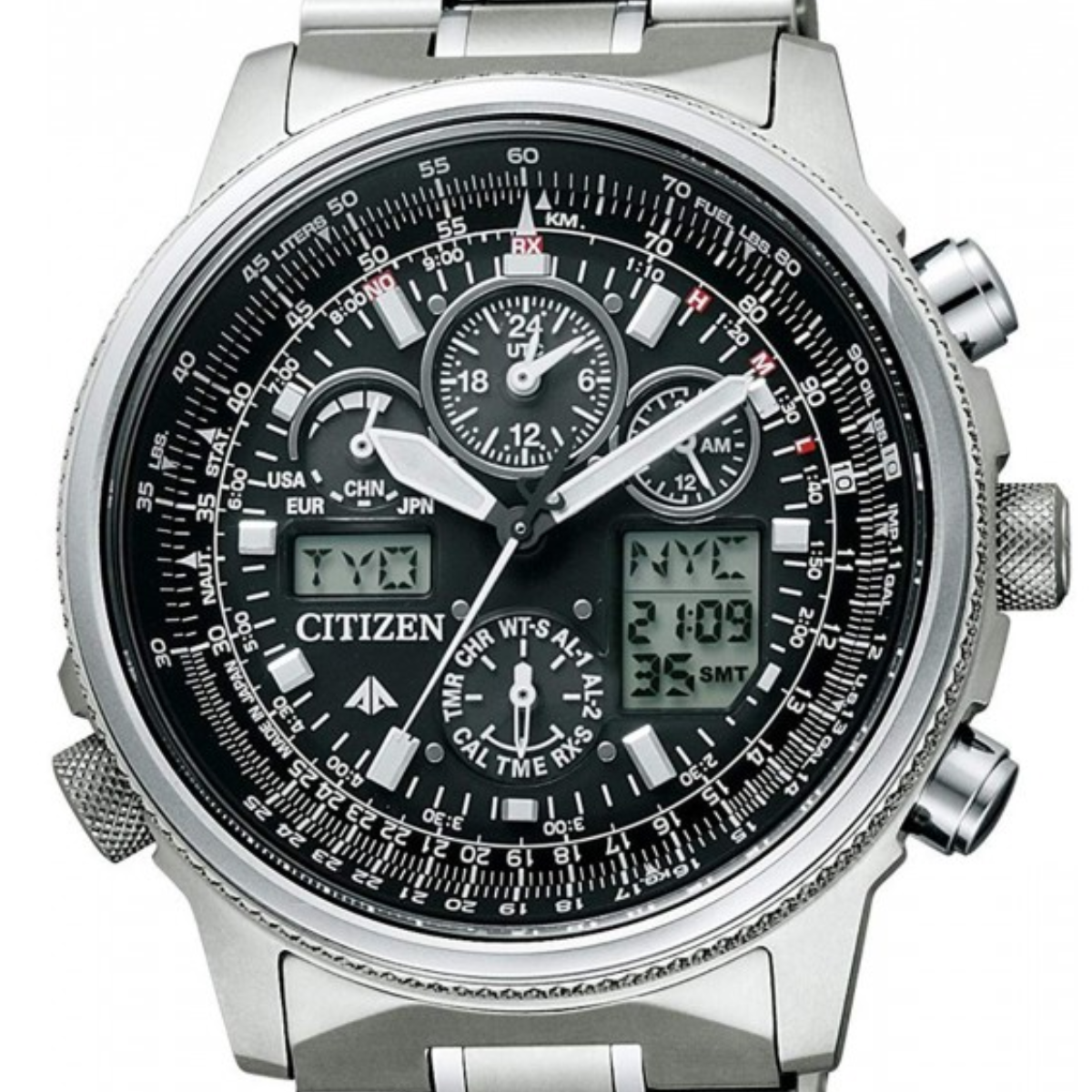 Citizen Promaster PMV65-2271 PMV65 Sky Chronograph Eco-Drive Titanium Mens Watch