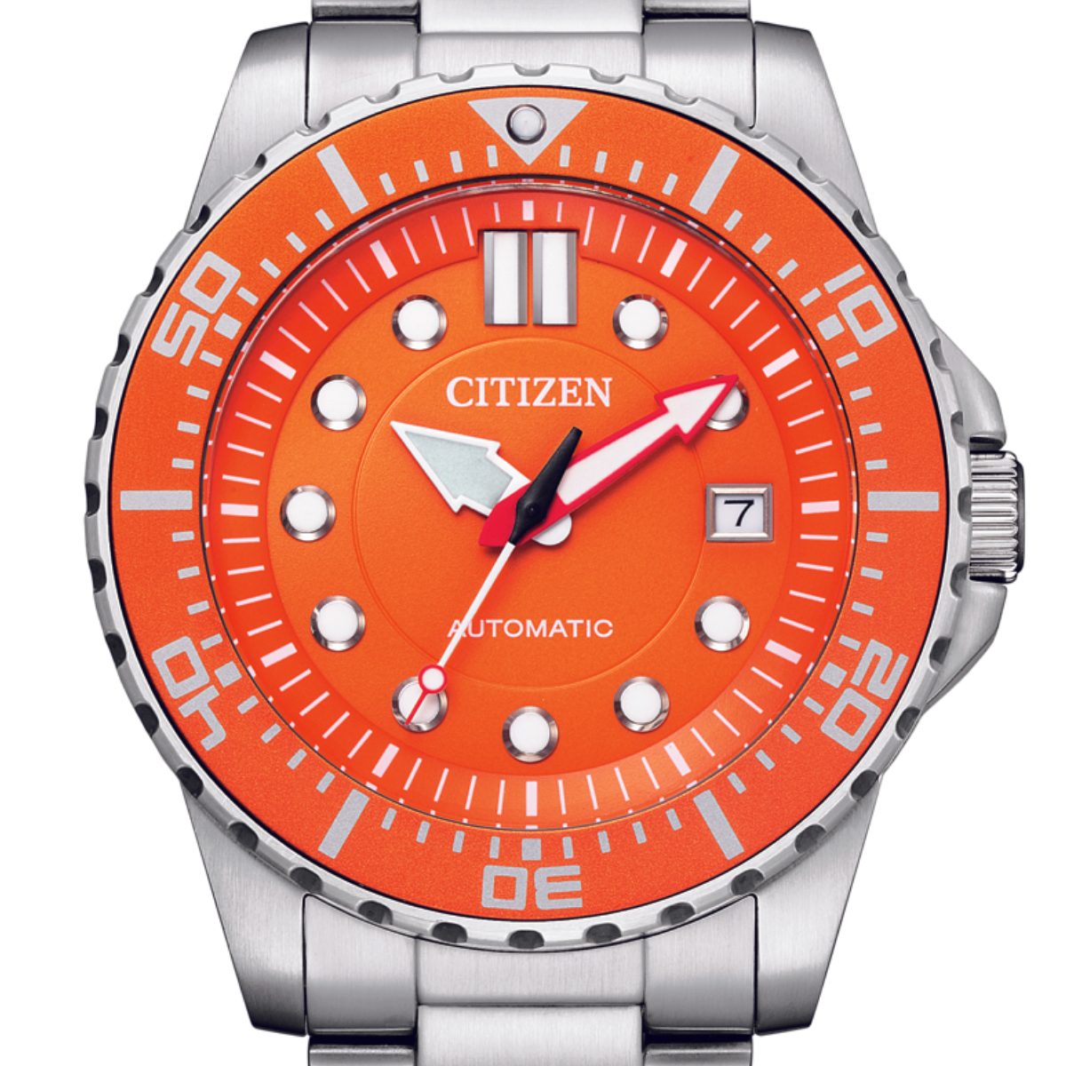 Citizen Mechanical NJ0128-80 NJ0128-80X Orange Dial Sports Watch