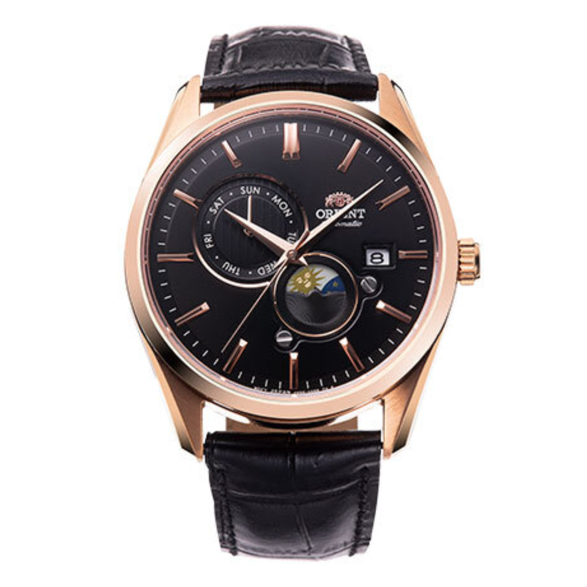 Orient RA-AK0309B Contemporary Sun & Moon Automatic Leather Mens Watch