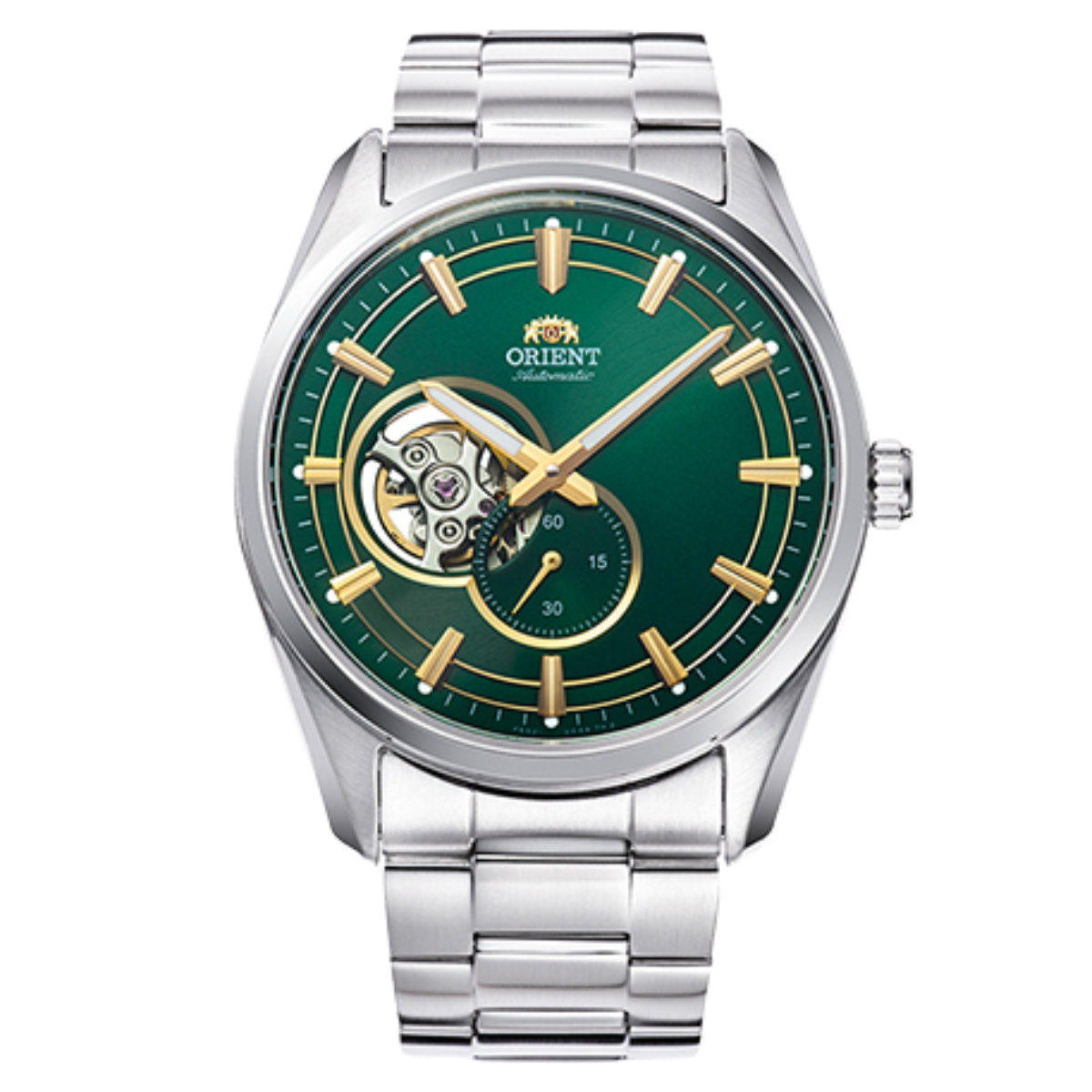 Orient RA-AR0008E Classic Contemporary Green Dial Semi Skeleton Automatic Watch