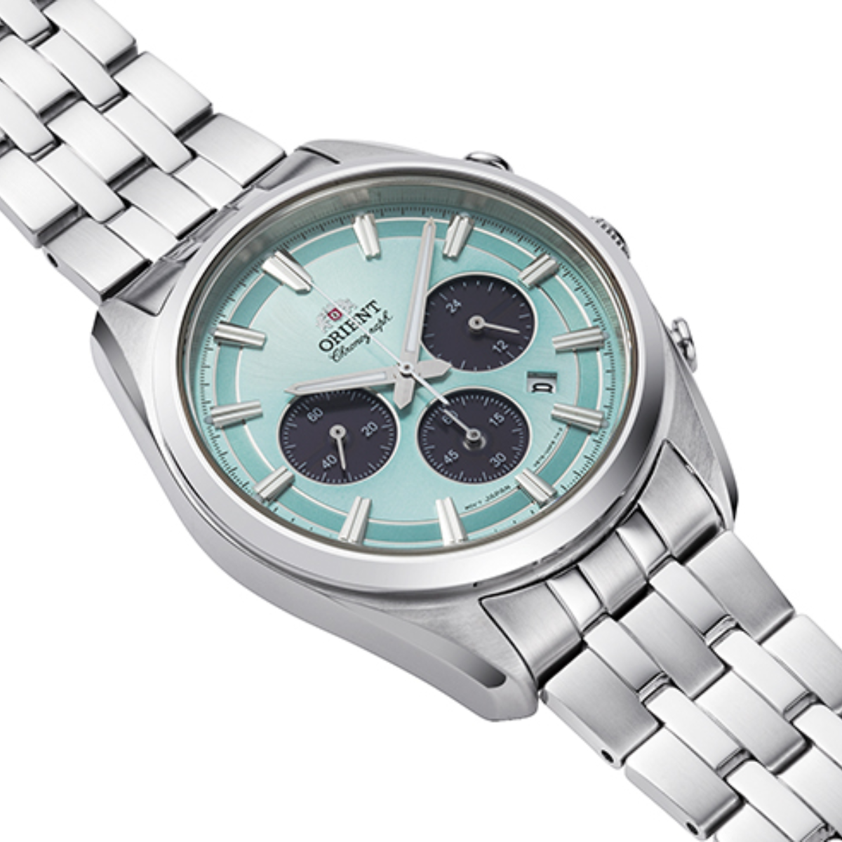 Orient RA-TX0304L Contemporary Solar Chronograph Ice Blue Panda Dial Mens Watch