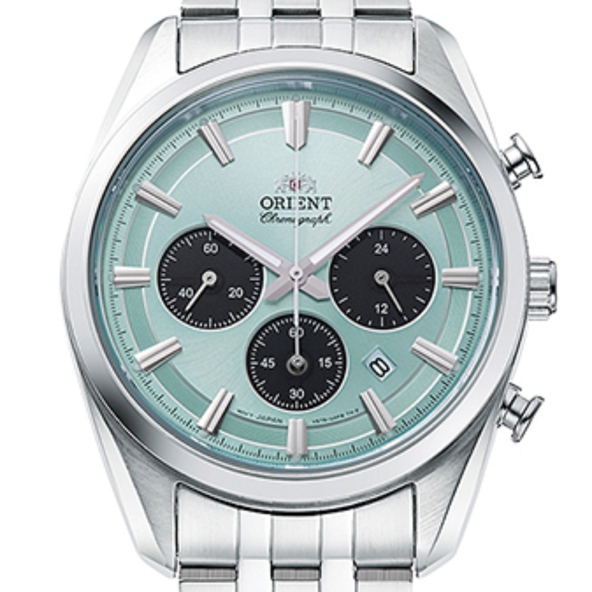 Orient RA-TX0304L Contemporary Solar Chronograph Ice Blue Panda Dial Mens Watch