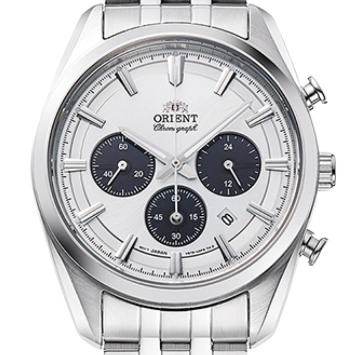 Orient RA-TX0305S Contemporary Solar Chronograph White Panda Dial Mens Watch