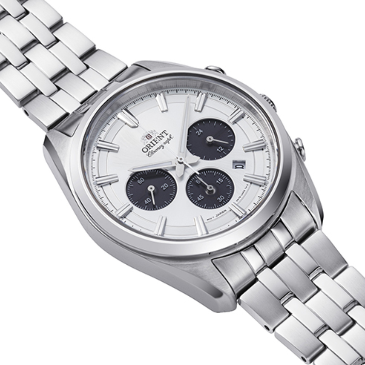 Orient RA-TX0305S Contemporary Solar Chronograph White Panda Dial Mens Watch