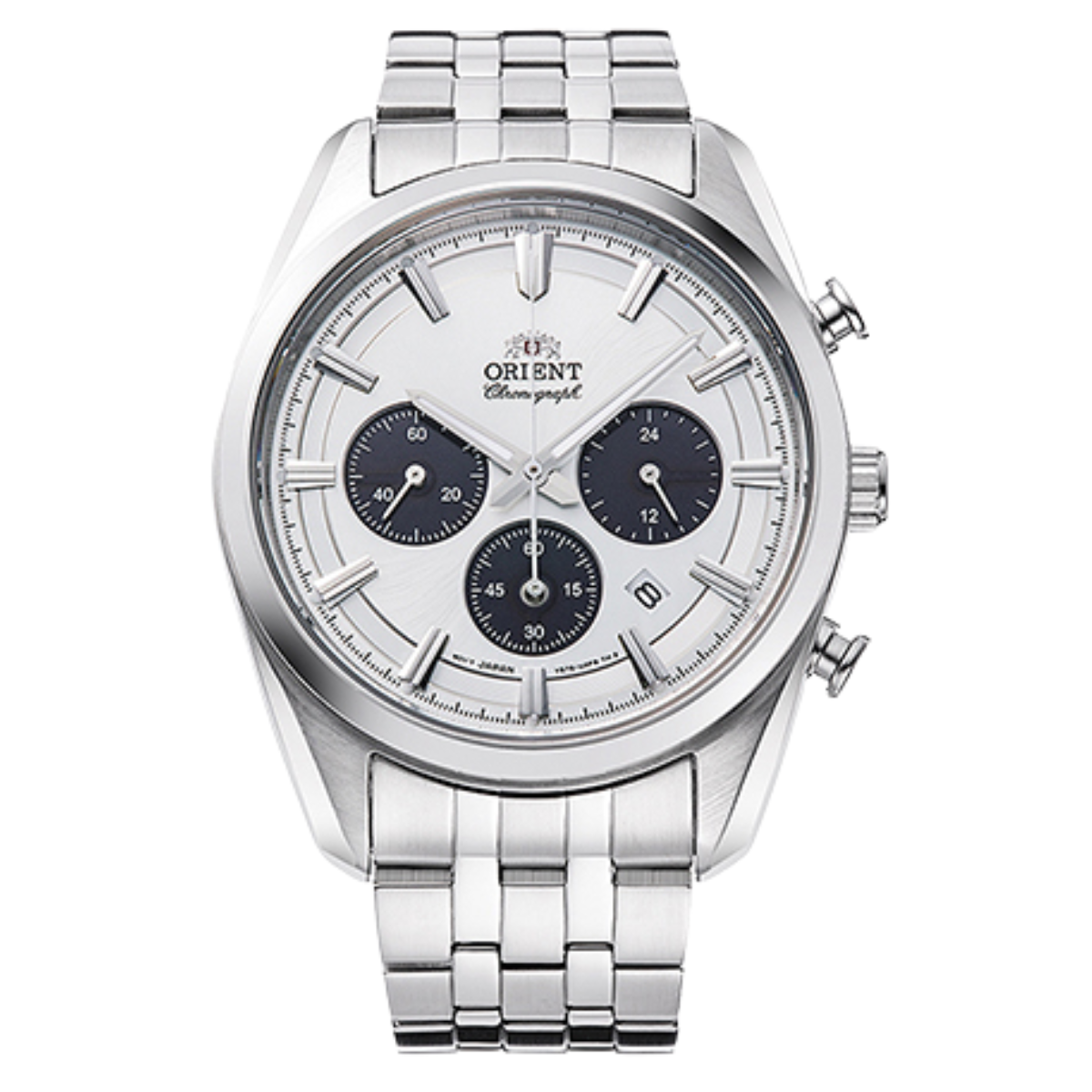 Orient RA-TX0305S Contemporary Solar Chronograph White Panda Dial Mens Watch