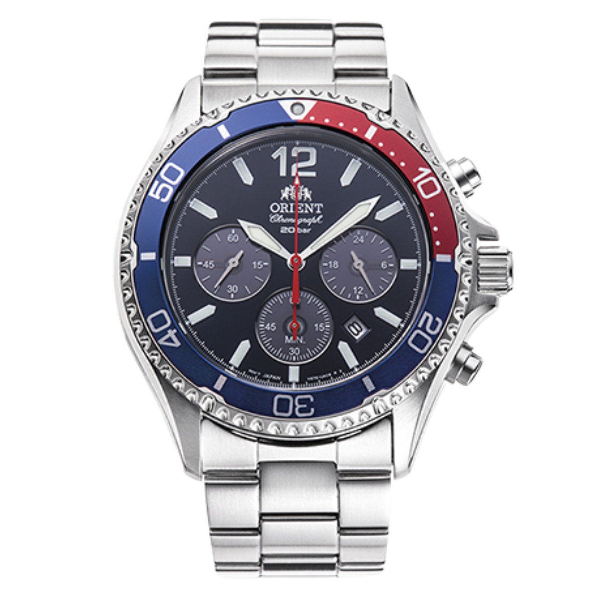 Orient RN-TX0201L Contemporary Solar Chronograph Blue Dial Sports Mens Watch