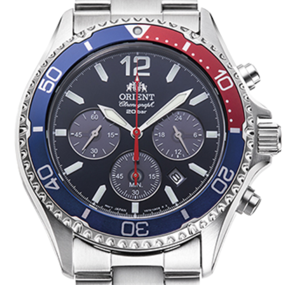 Orient RN-TX0201L Contemporary Solar Chronograph Blue Dial Sports Mens Watch