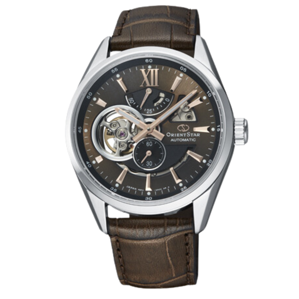 Orient Star RE-AV0006Y RE-AV0006Y00B Semi-Skeleton Automatic  Brown Dial Leather Watch