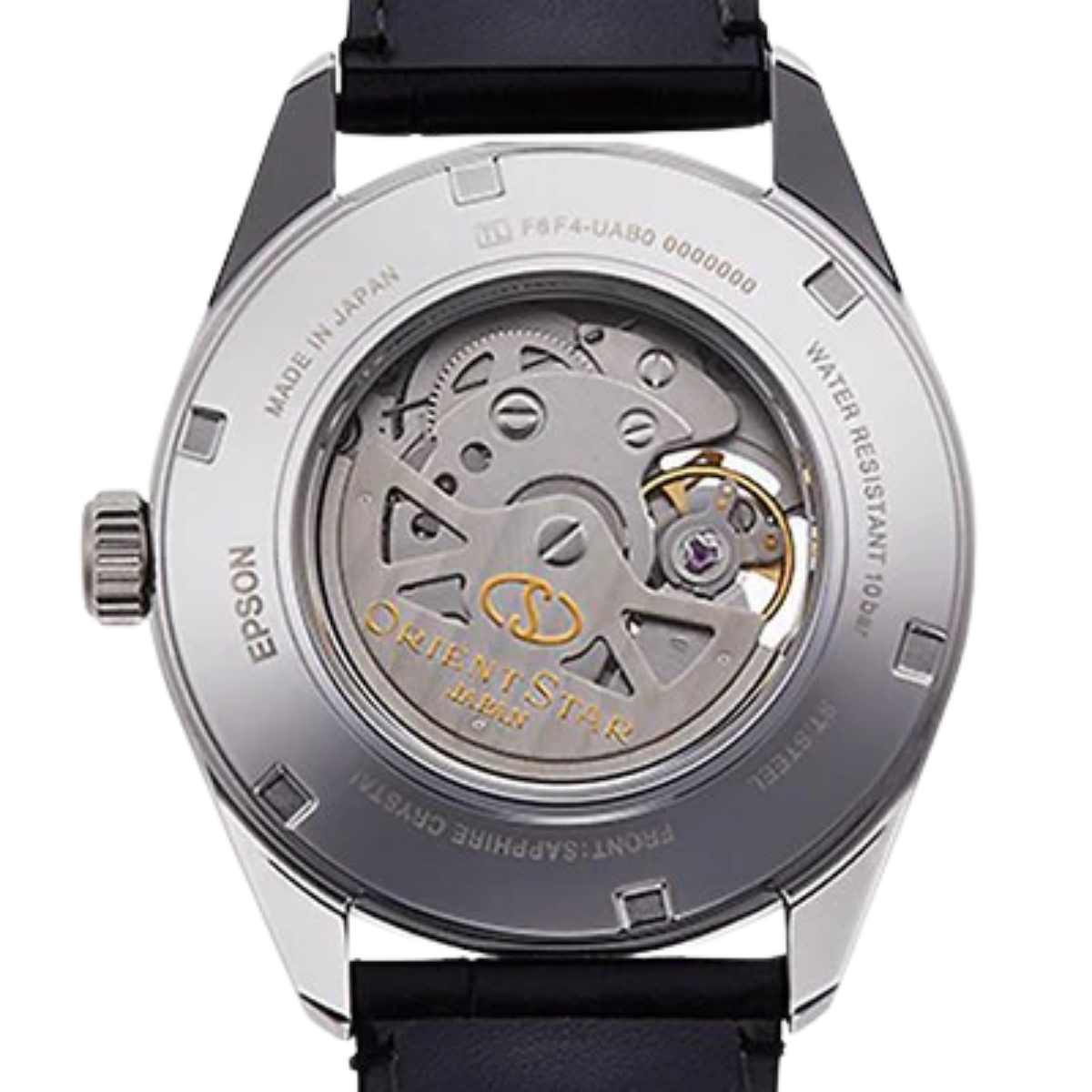 Orient Star RK-AV0007S Contemporary Modern Skeleton Silver Dial Black Leather Watch