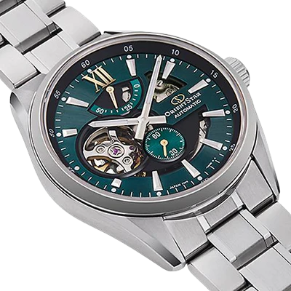 Orient Star RK-AV0114E Contemporary Modern Skeleton Green Dial Casual Mens Watch