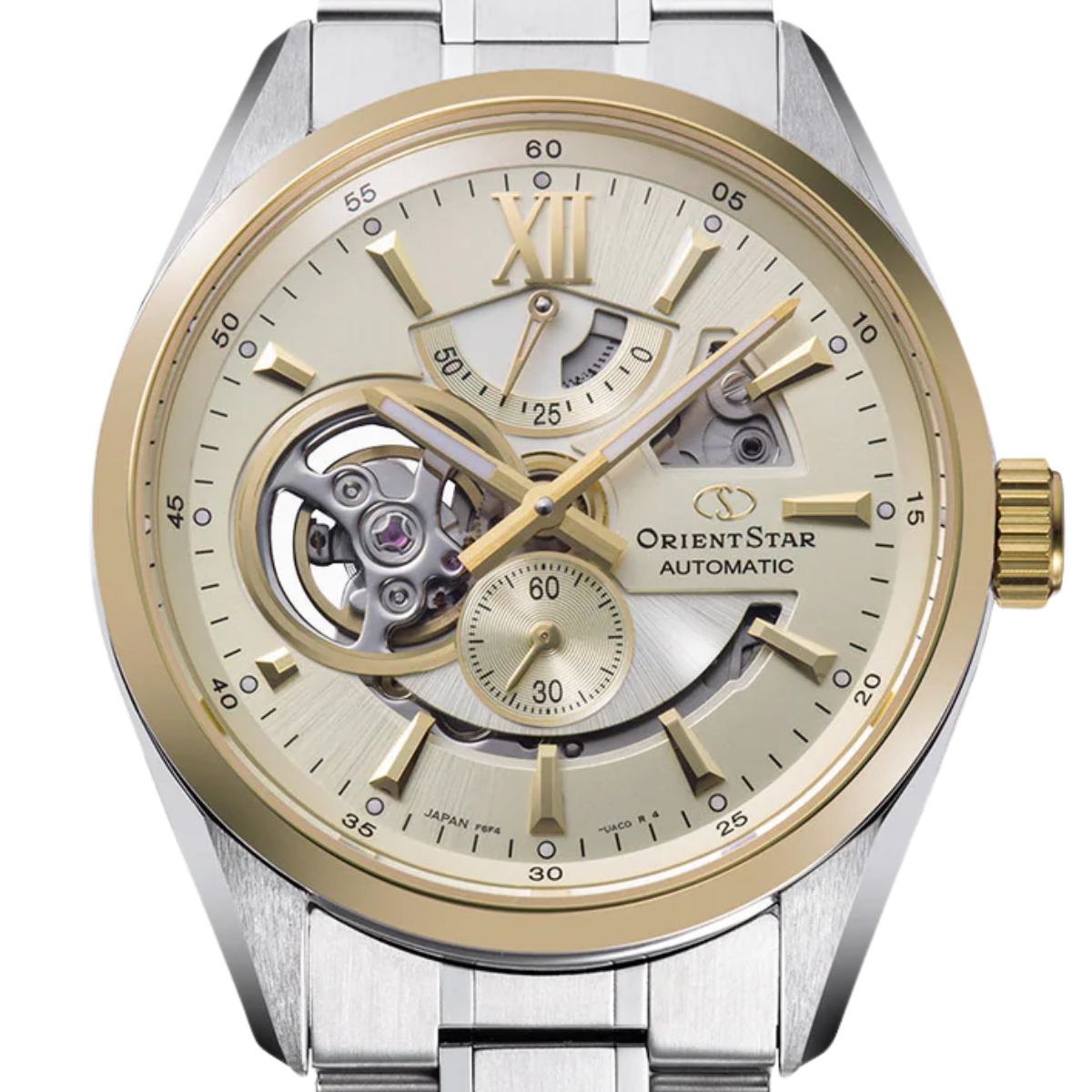 Orient Star RK-AV0124G Contemporary Modern Skeleton Champagne Dial Casual Mens Watch