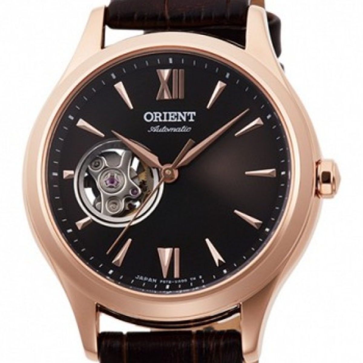 Orient Classic RN-AG0727Y Semi-Skeleton Leather Brown Dial Ladies Casual Watch