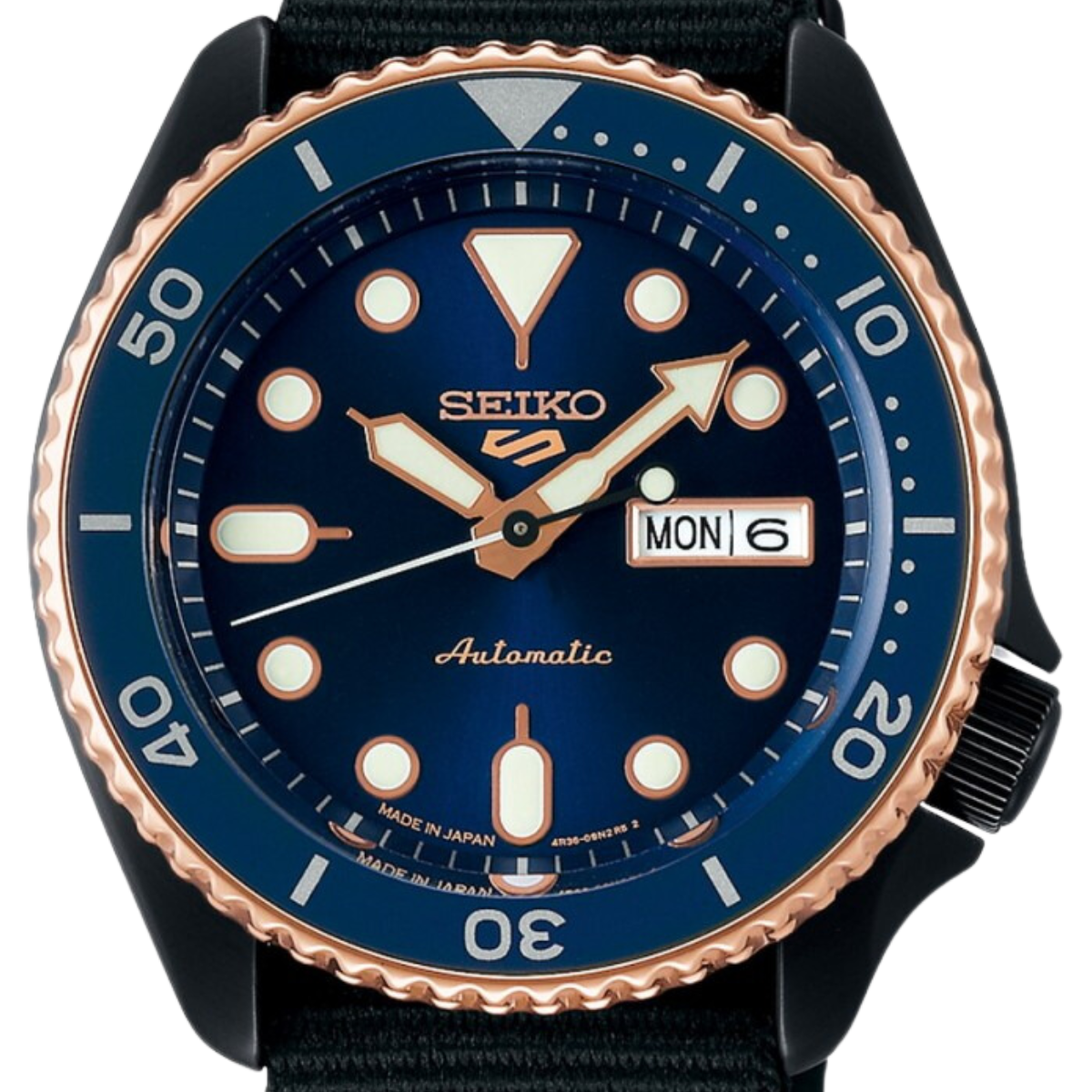 Seiko 5 Sports Automatic SBSA098 Blue Dial Made in Japan Mens Watch