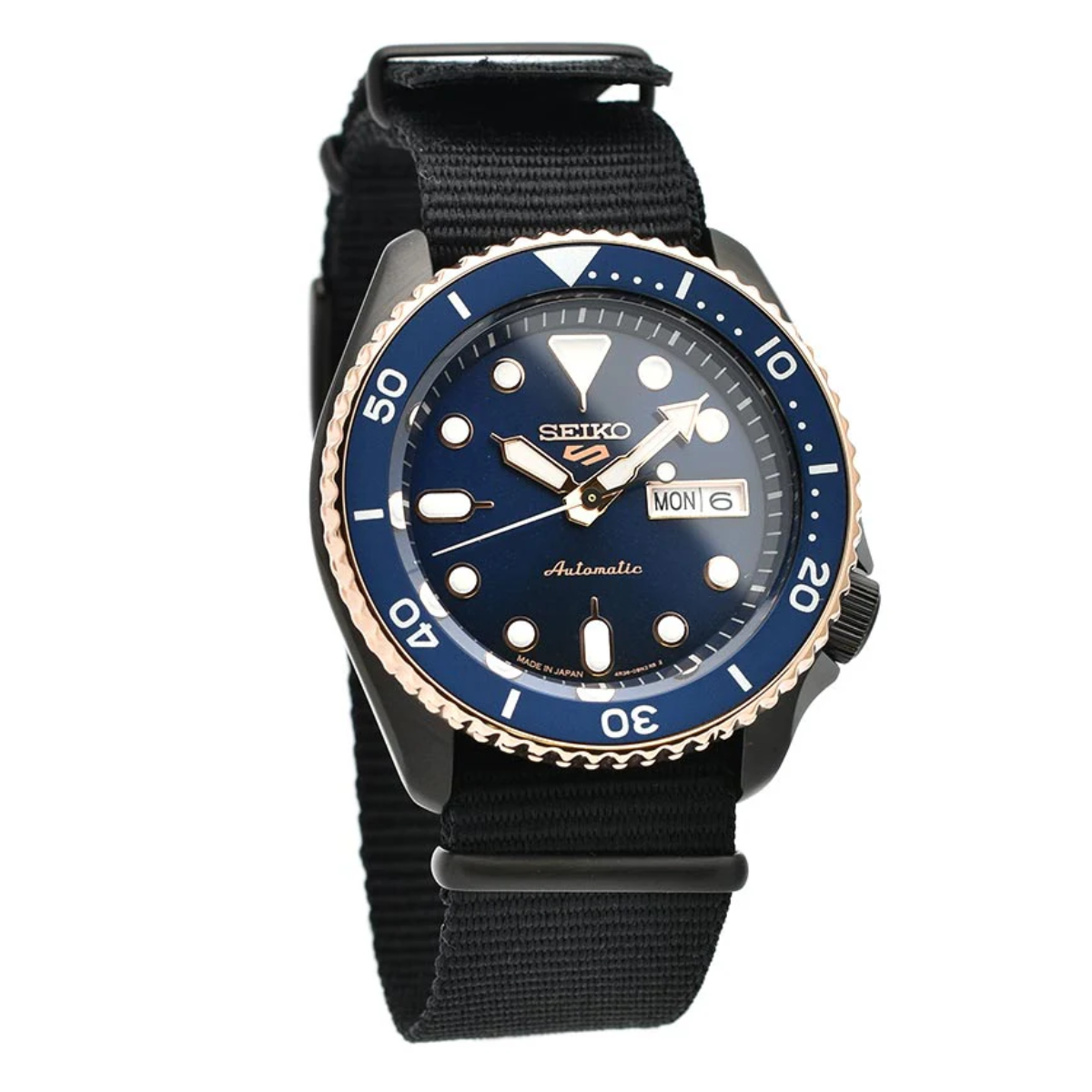 Seiko 5 Sports Automatic SBSA098 Blue Dial Made in Japan Mens Watch