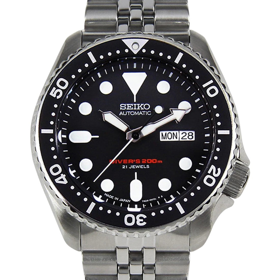 Seiko Japan SKX007J SKX007 Jubilee Black Dial Automatic Diver Watch