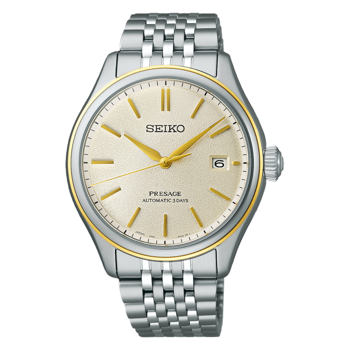 Seiko Presage SPB478J1 SPB478 SPB478J Classic Series Delicate Cream Silk Mens Watch