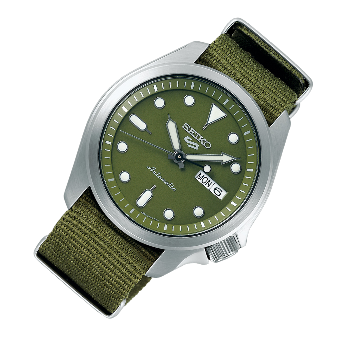 Seiko 5 Sports Green Nylon SRPE65K1 SRPE65 SRPE65K Mechanical Watch