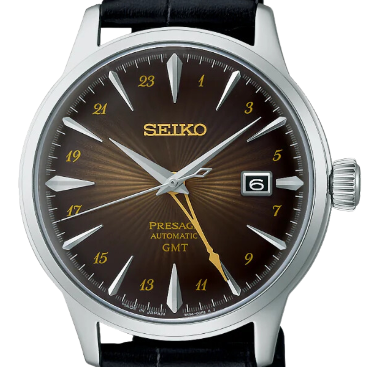 Seiko Presage SSK039J1 SSK039 SSK039J Cocktail Time GMT Rusty Nail Automatic Watch