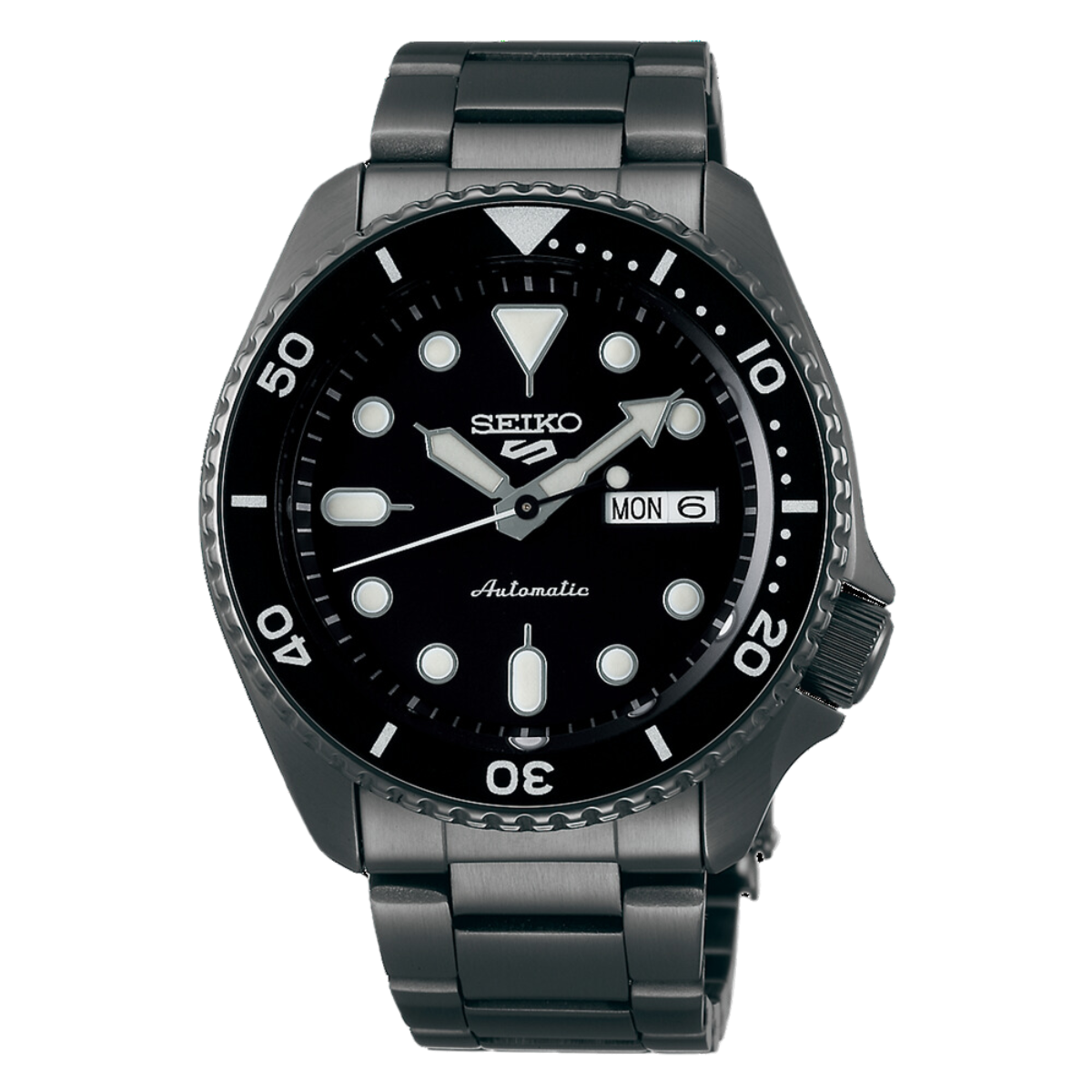 Seiko 5 Automatic SRPD65K1 SRPD65 SRPD65K Black Stainless Steel Watch