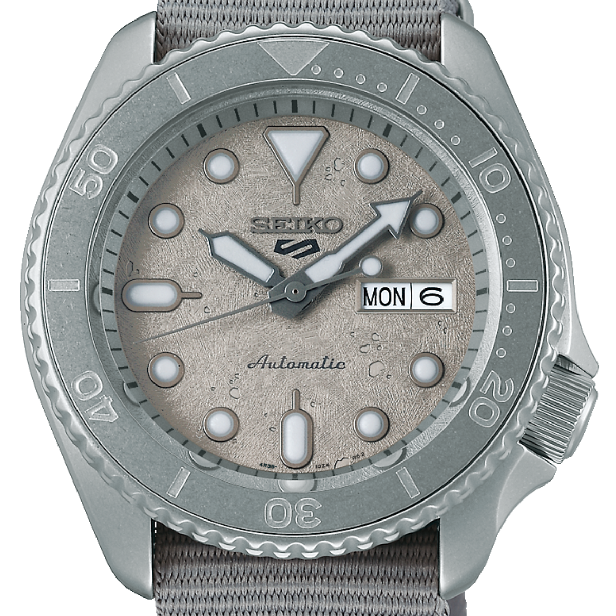 Seiko 5 Cement SRPG61K1 SRPG61 SRPG61K Grey Nylon Sports Watch