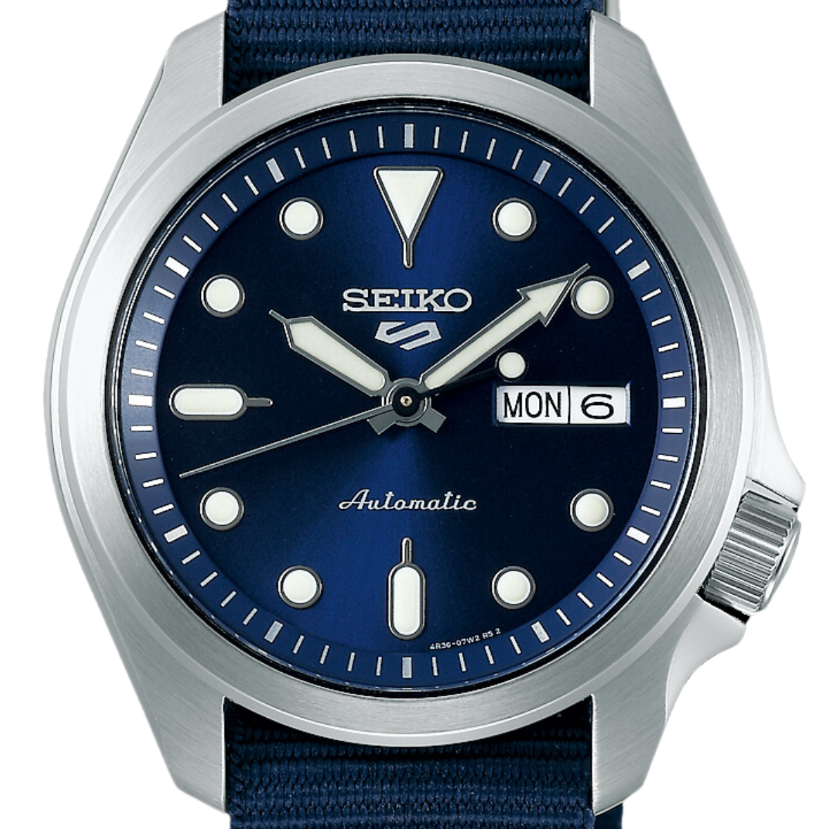 Seiko 5 Sports SRPE63 SRPE63K SRPE63K1 Blue Nylon Watch