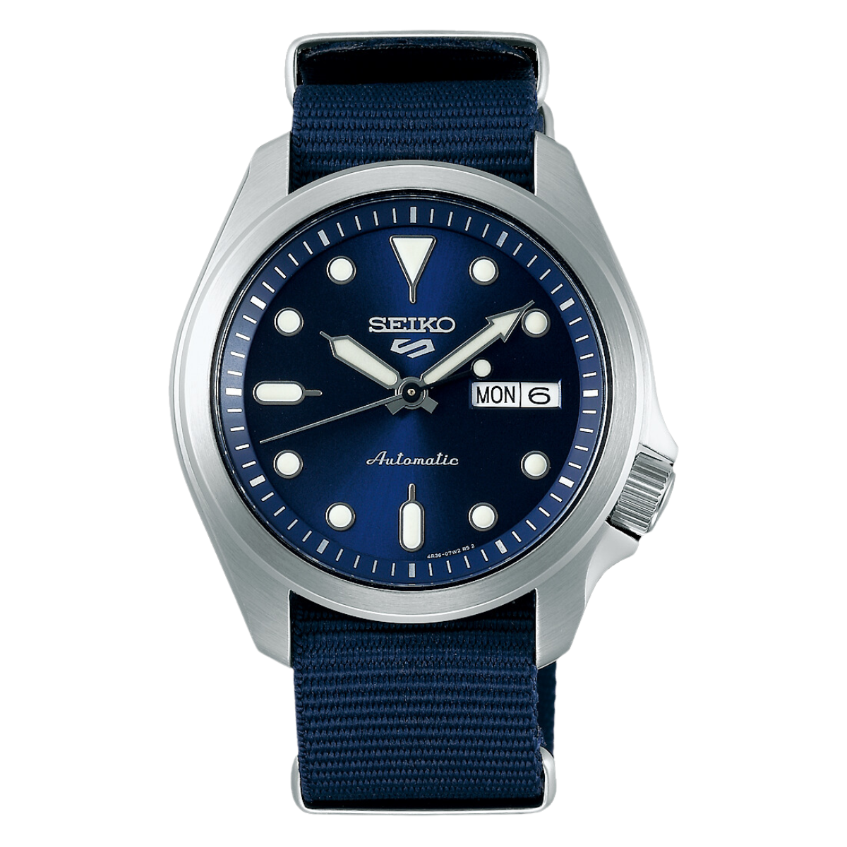 Seiko 5 Sports SRPE63 SRPE63K SRPE63K1 Blue Nylon Watch