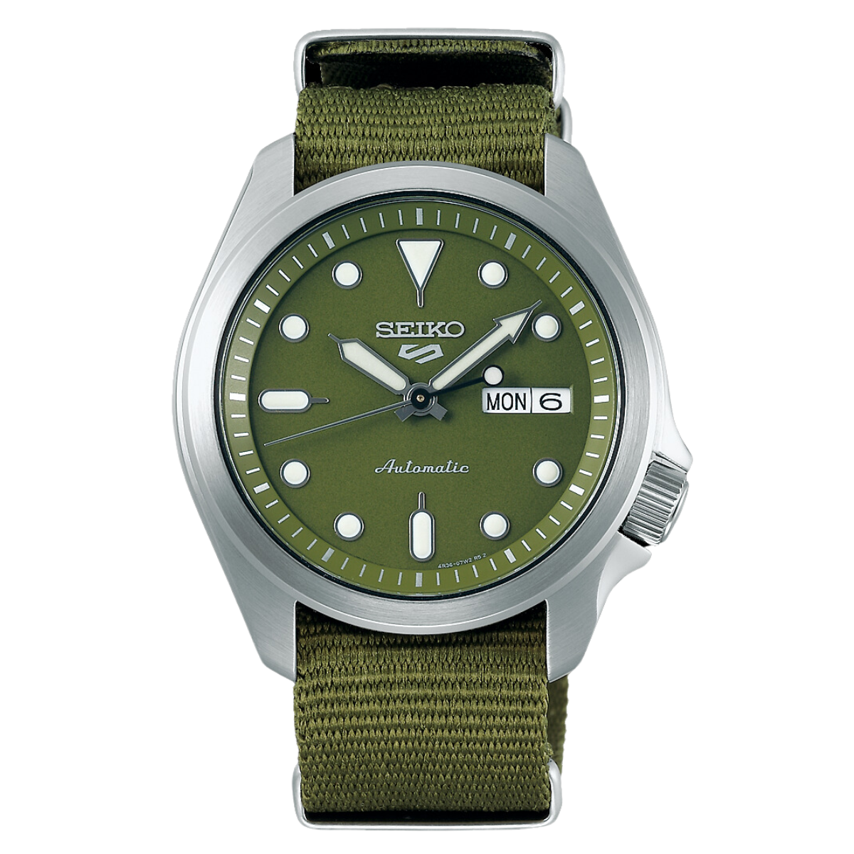 Seiko 5 Sports Green Nylon SRPE65K1 SRPE65 SRPE65K Mechanical Watch