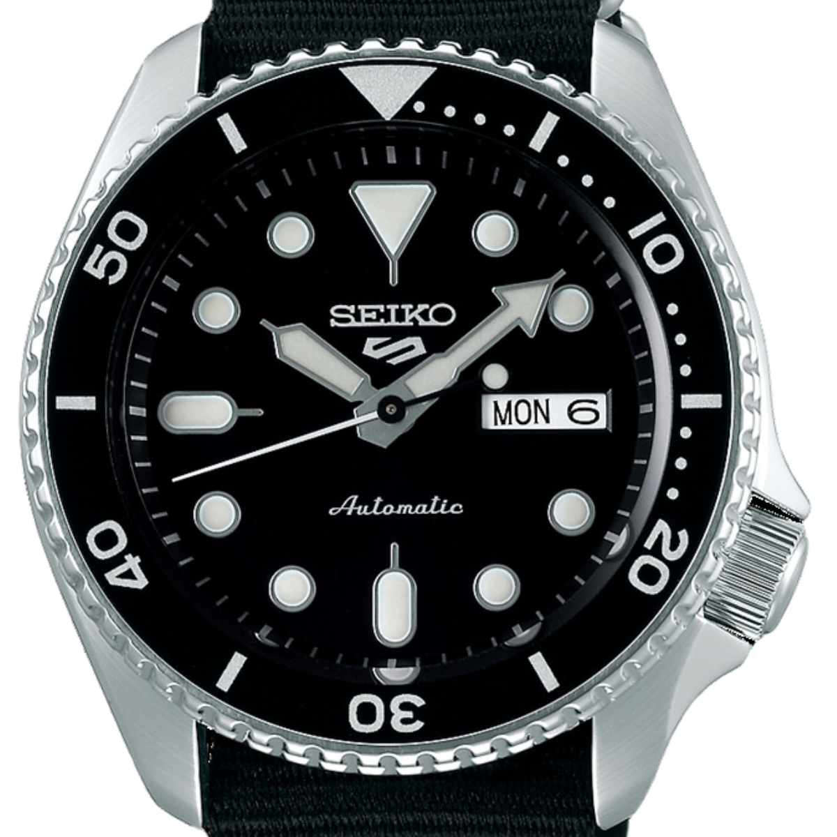 Seiko 5 Sports SRPD55K3 SRPD55 SRPD55K Automatic Black Dial Nylon Mens Watch