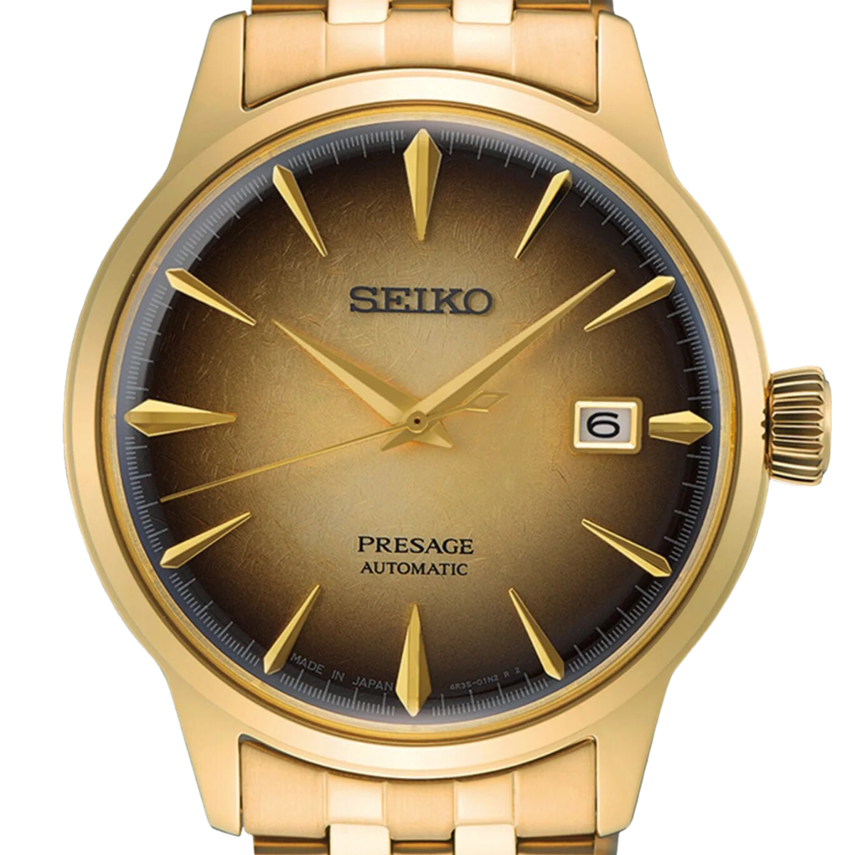 Seiko Presage SRPK48J1 SRPK48 SRPK48J Automatic Cocktail Time Gold Dial Mens Watch