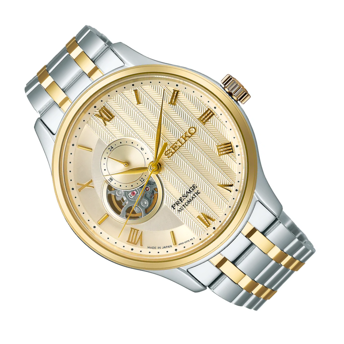 Seiko Presage SSA464J1 SSA464 SSA464J "Japanese Zen Garden" Gold-Tone Sand Men Watch - Gold Dial