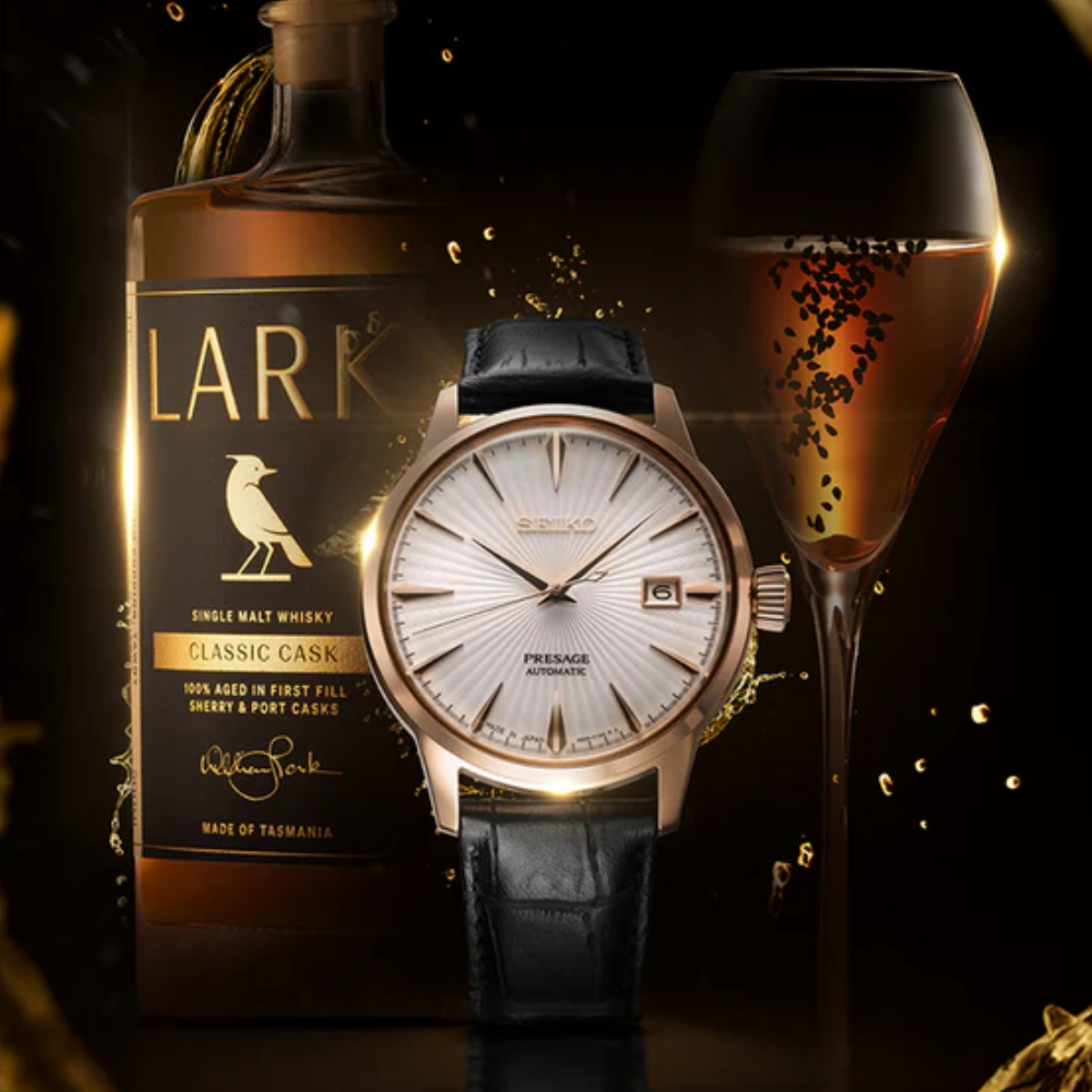 Seiko SRPL20J1  SRPL20  SRPL20J Presage Cocktail Time x Lark Whiskey Limited Edition Watch