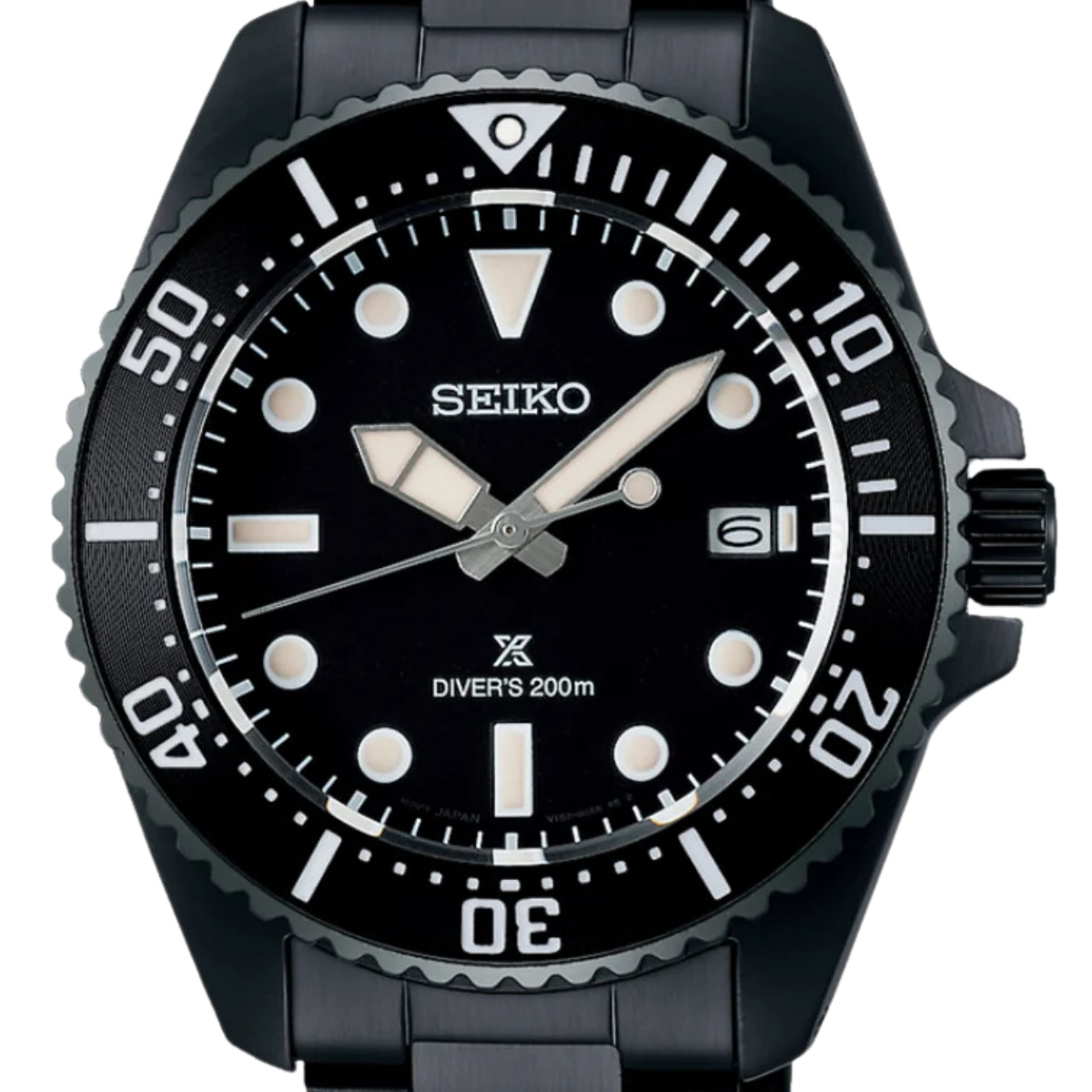 Seiko SNE599P1 SNE599 SNE599P Prospex Solar Powered Divers 200 Black Dial Mens Watch