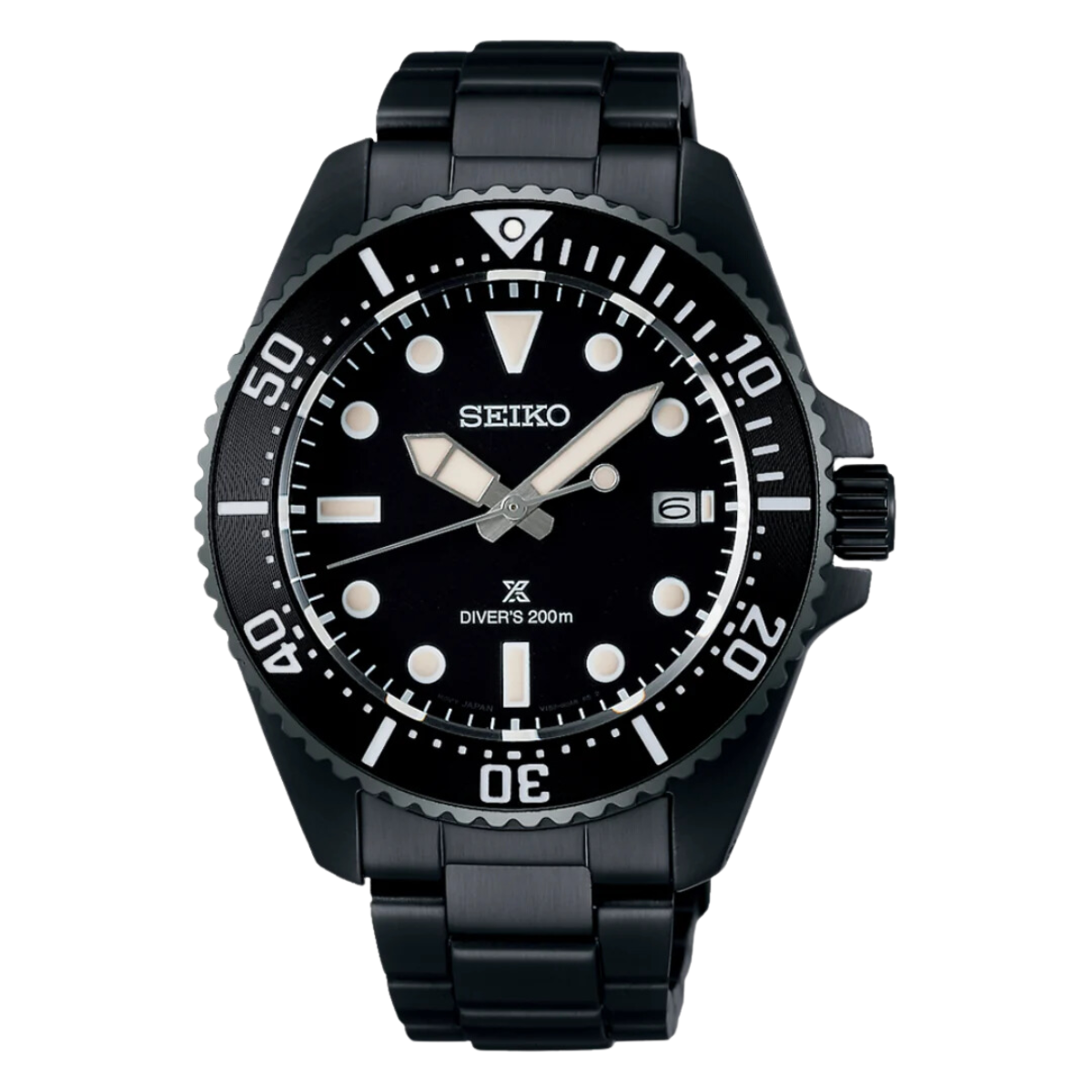 Seiko SNE599P1 SNE599 SNE599P Prospex Solar Powered Divers 200 Black Dial Mens Watch