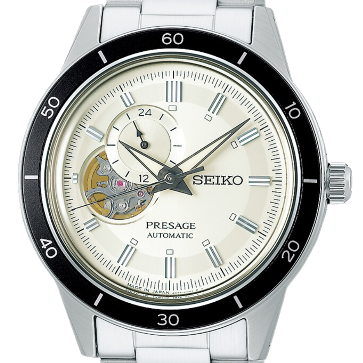 Seiko Presage SSA423J1 SSA423 SSA423J 60's Style Automatic Open Heart Mens Watch