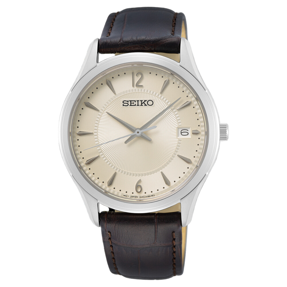 Seiko SUR421P1 SUR421 SUR421P Classic Quartz Leather Dress Mens Watch